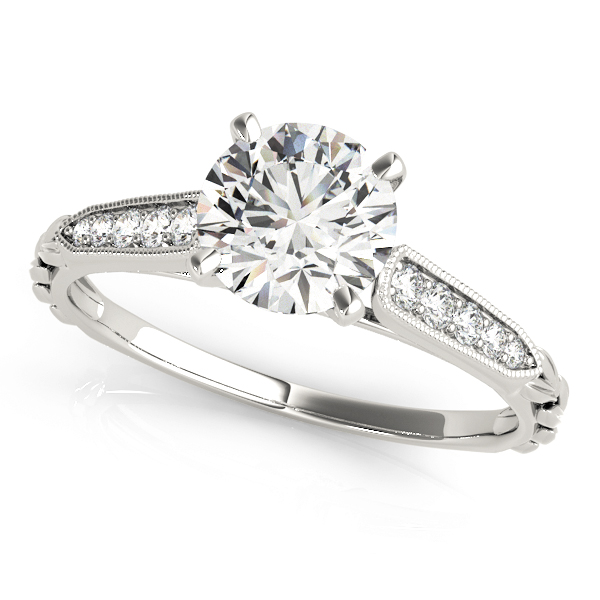 Vintage Inspired Single Row Engagement Ring