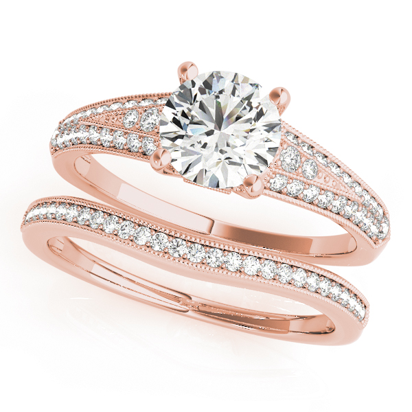 The Celine Vintage Engagement Ring, set view