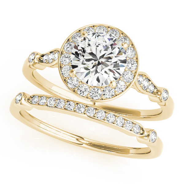 The Vanessa Halo Engagement Ring, set view
