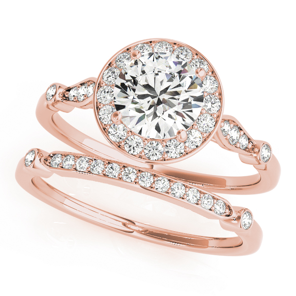 The Vanessa Halo Engagement Ring, set view