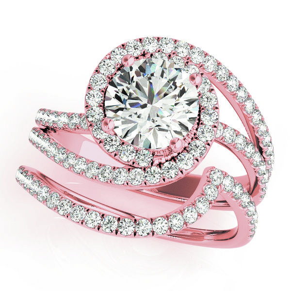 The Anastasia Double Halo Engagement Ring, set view