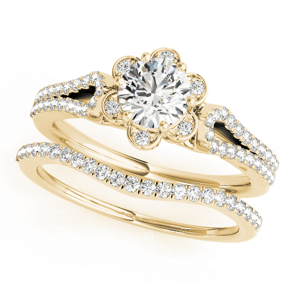 The Colette Halo Engagement Ring, set view