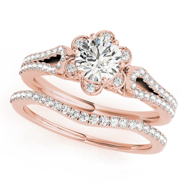 The Colette Halo Engagement Ring, set view