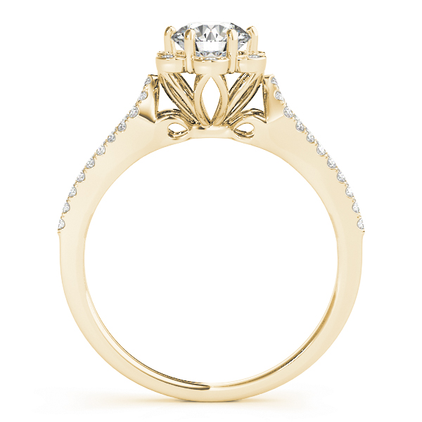 The Colette Halo Engagement Ring, side view