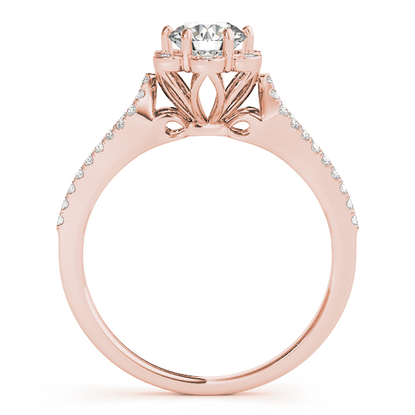 The Colette Halo Engagement Ring, side view