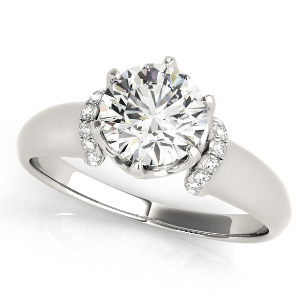 Solitaire Cluster Sides Engagement Rings