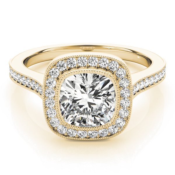 The Sienna Halo Engagement Ring, upright view