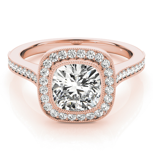 The Sienna Halo Engagement Ring, upright view