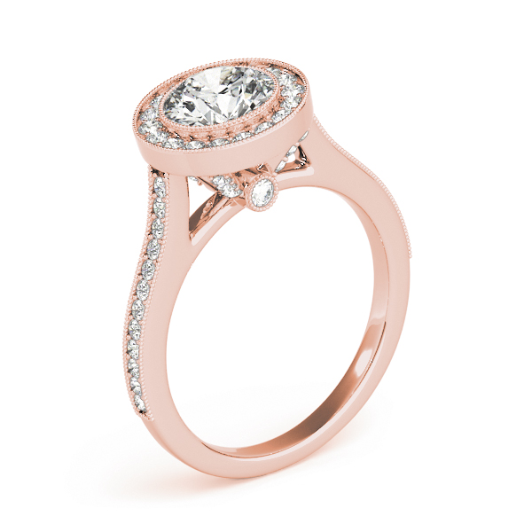 The Esme Halo Engagement Ring, angled view