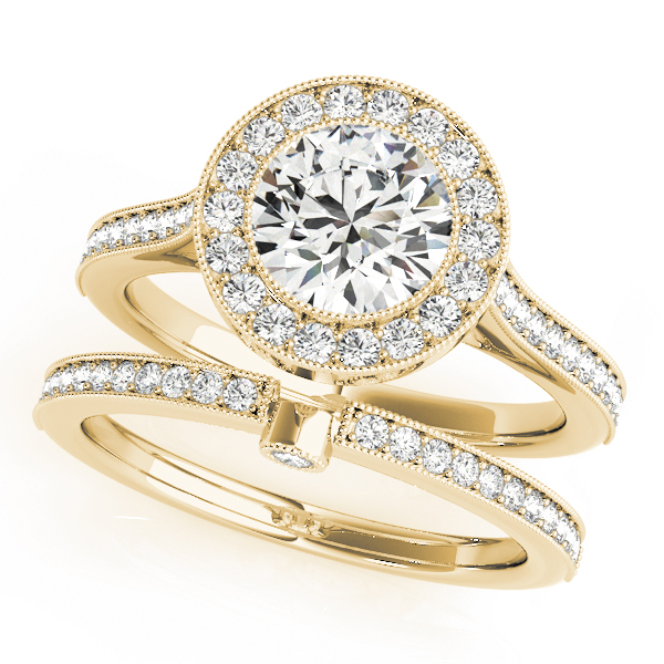 The Esme Halo Engagement Ring, set view