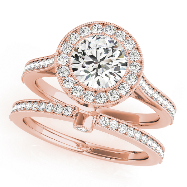 The Esme Halo Engagement Ring, set view