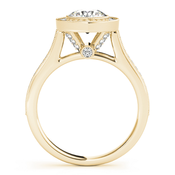 The Esme Halo Engagement Ring, side view