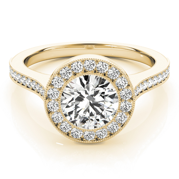 The Esme Halo Engagement Ring, upright view