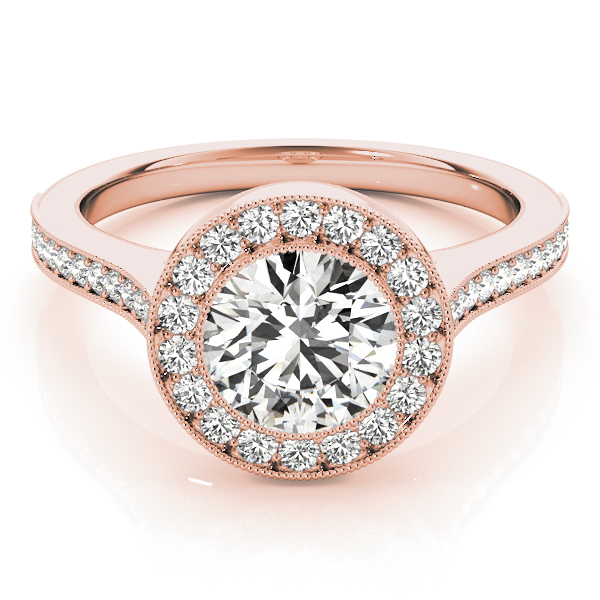 The Esme Halo Engagement Ring, upright view