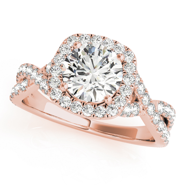 The Evelyn Halo Engagement Ring, front view