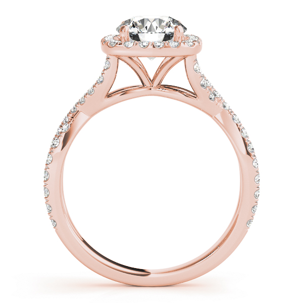 The Evelyn Halo Engagement Ring, side view