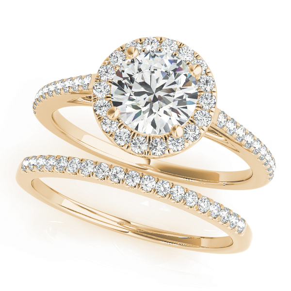 The Emily Halo Engagement Ring, set view
