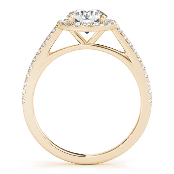 The Emily Halo Engagement Ring, side view