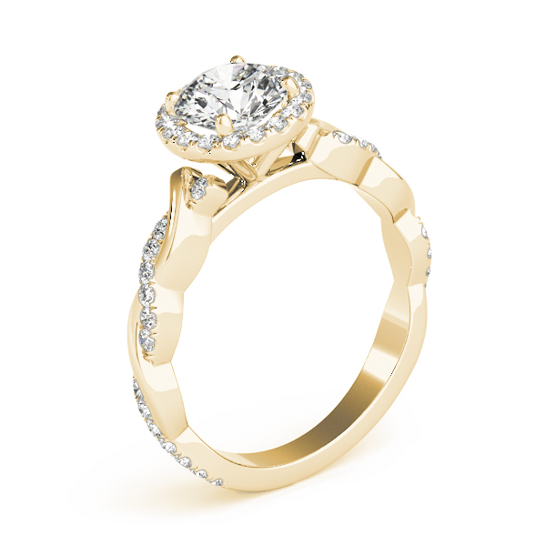 The Daphne Halo Engagement Ring, angled view