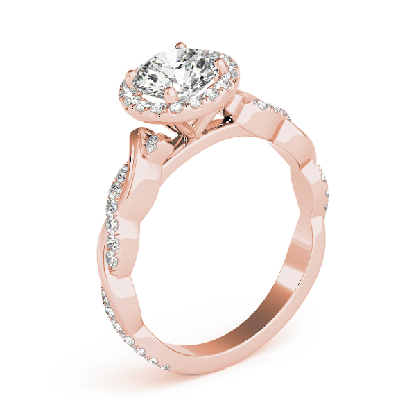 The Daphne Halo Engagement Ring, angled view