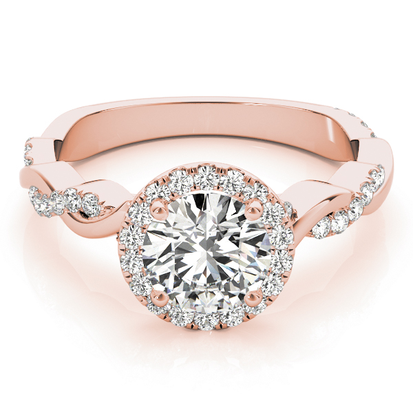 The Daphne Halo Engagement Ring, set view