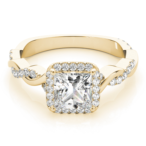 The Mia Halo Engagement Ring, set view