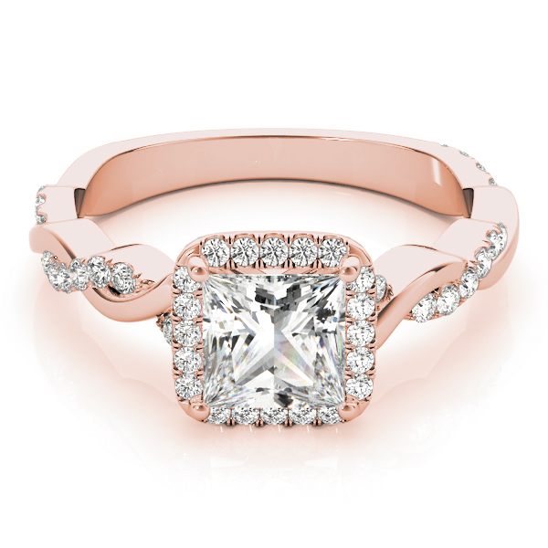 The Mia Halo Engagement Ring, set view