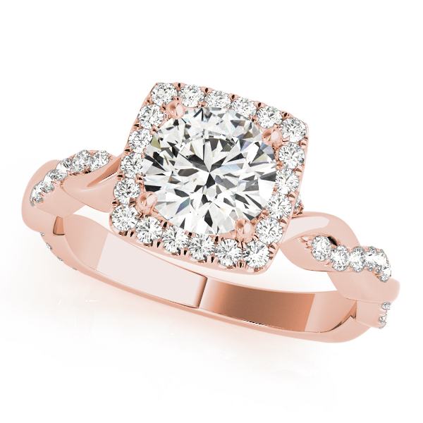 The Aubrey Halo Engagement Ring, front view
