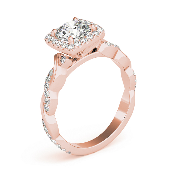 The Aubrey Halo Engagement Ring, angled view