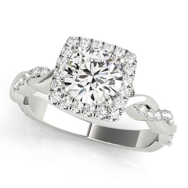 Twisted Shank Halo Engagement Rings