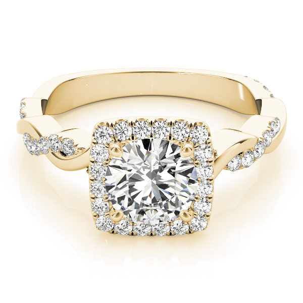 The Aubrey Halo Engagement Ring, set view