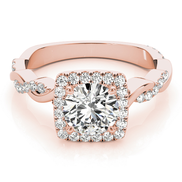 The Aubrey Halo Engagement Ring, set view