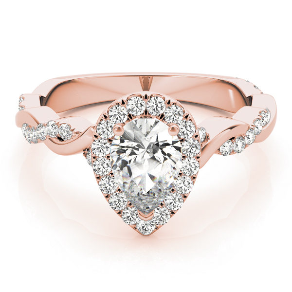 The Phoebe Halo Engagement Ring, set view