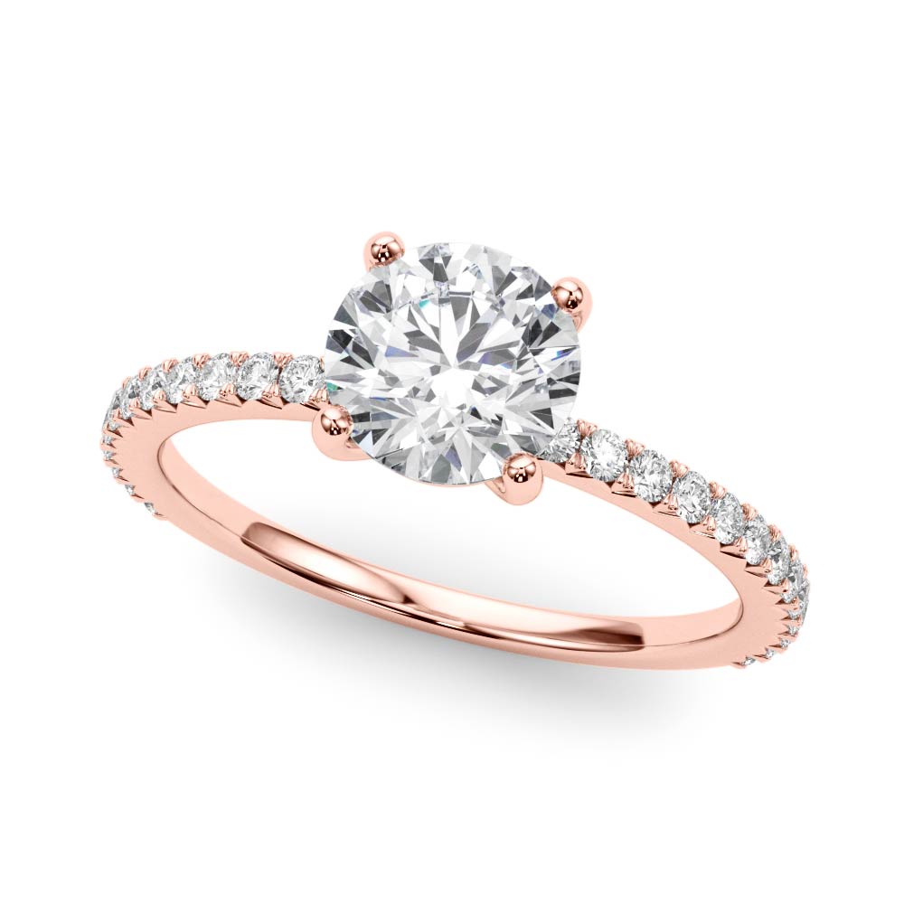 Single Row Round Engagement Ring