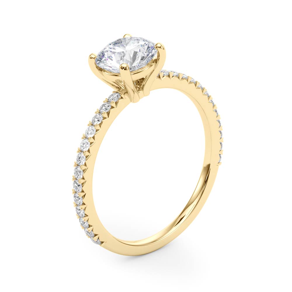 The Tatiana Single-Row Engagement Ring, angled view
