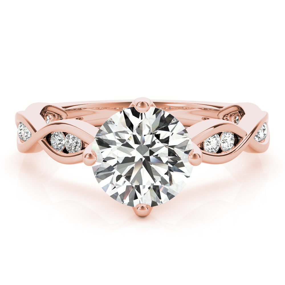 The Winifred Twist Engagement Ring, upright view