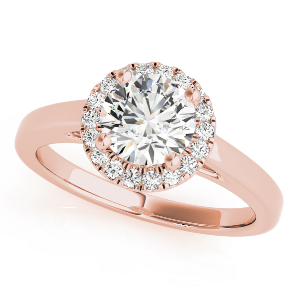 The Lily Halo Engagement Ring, front view