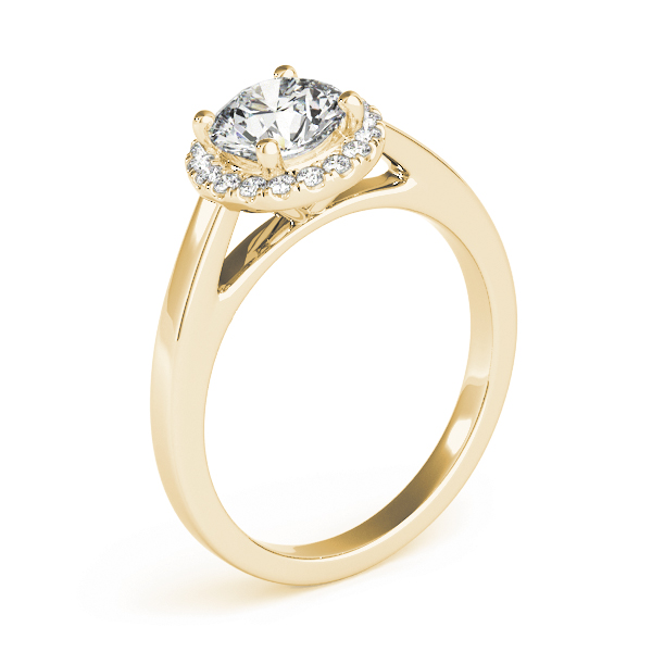 The Lily Halo Engagement Ring, angled view