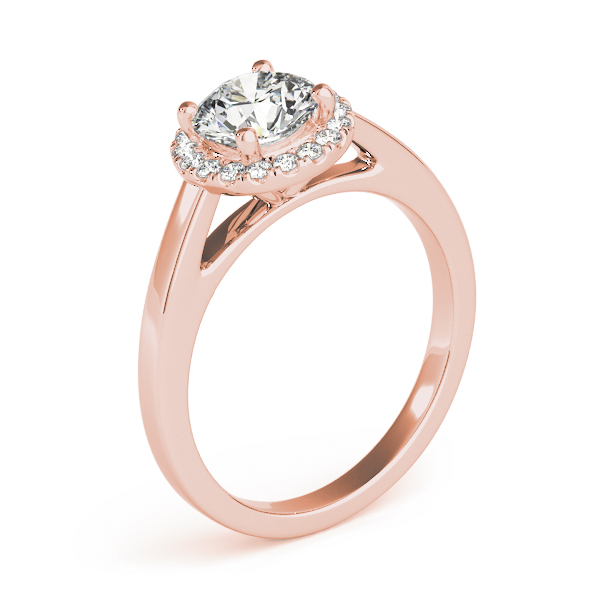 The Lily Halo Engagement Ring, angled view