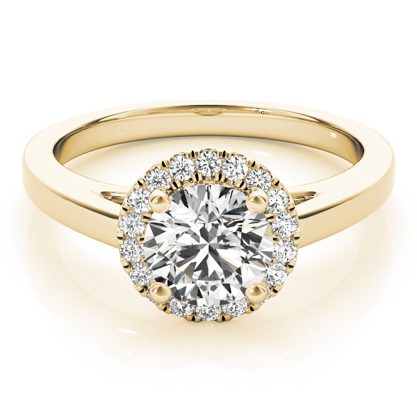 The Lily Halo Engagement Ring, set view