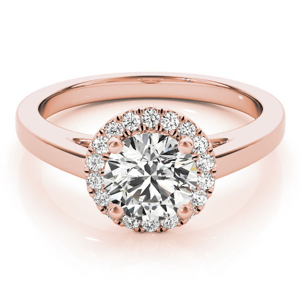 The Lily Halo Engagement Ring, set view