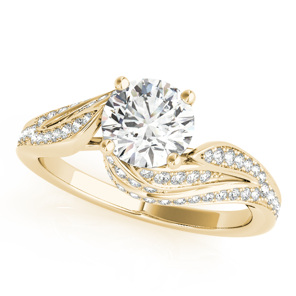 Bypass Swirled Round Engagement Ring
