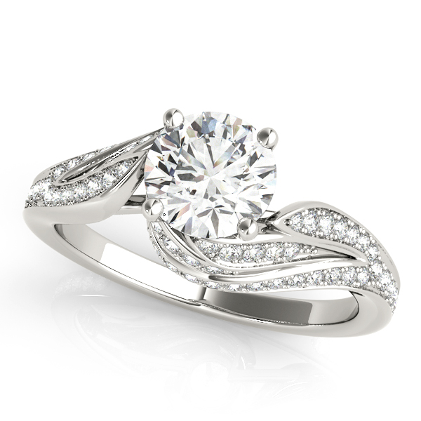 Bypass Swirled Round Engagement Ring