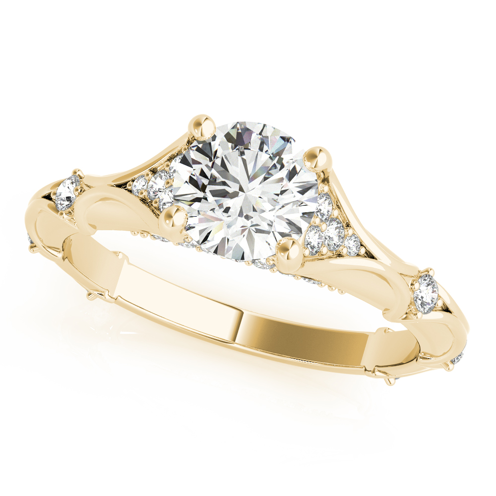 Vintage Hidden Halo Cluster Sides Engagement Ring