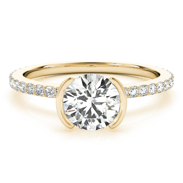 The Talia Hidden Halo Engagement Ring, angled view