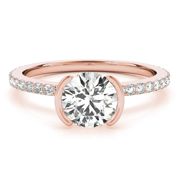 The Talia Hidden Halo Engagement Ring, angled view