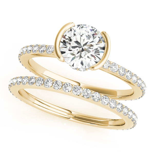 The Talia Hidden Halo Engagement Ring, set view