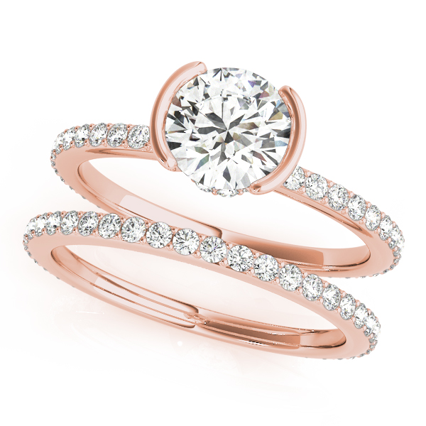 The Talia Hidden Halo Engagement Ring, set view