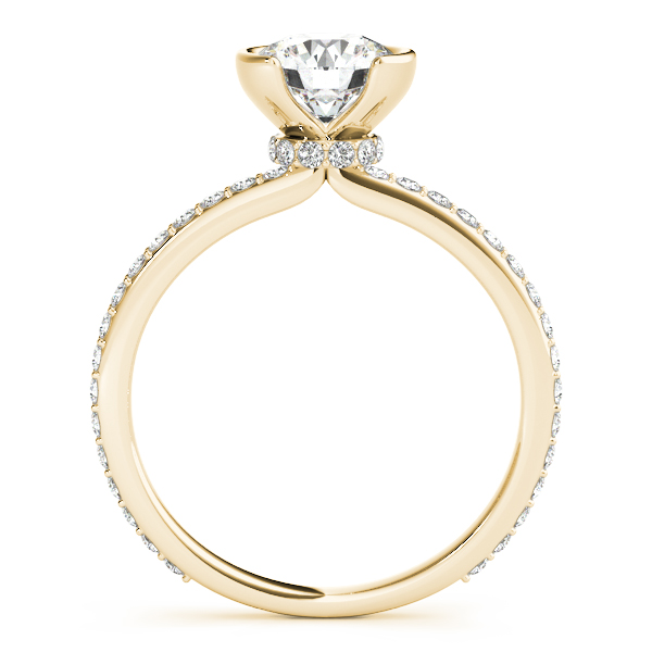 The Talia Hidden Halo Engagement Ring, side view
