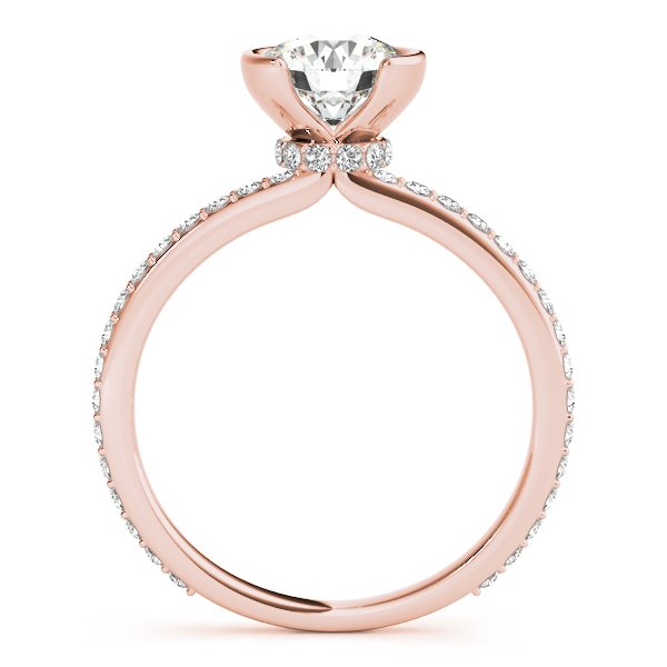 The Talia Hidden Halo Engagement Ring, side view